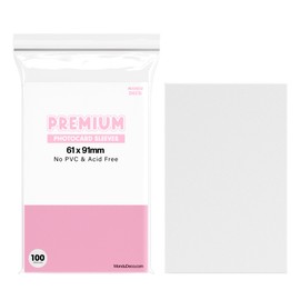Mandu Deco Kpop Photocard Sleeves Clear Polypropylene Card Protector for Albums Photocards, PVC Free and Acid Free, 100 Sleeves per Pack (61x91mm for Double sleeving)