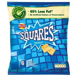 Walkers Squares - Salt & Vinegar (6x22g) - Pack of 2