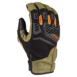 KLIM Baja S4 Motorcycle Gloves Medium Sage - Strike Orange