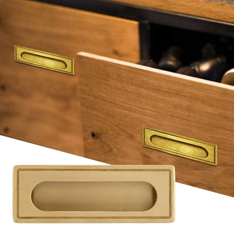 Brass Concealed Handle Recessed Furniture Handle Cabinet Cupboard Wardrobe Drawer