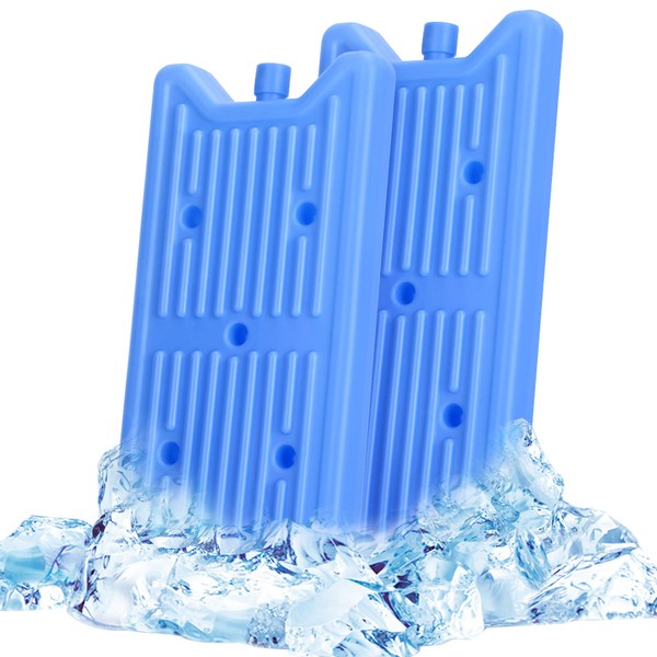 2 Pack Ice Packs for Cooler, Reusable Ultra-Thin Freezer Packs,