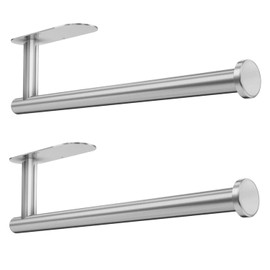 DEKAVA Paper Towel Holder Under Cabinet for Kitchen, Adhesive Paper Towel Holder Wall Mount, SUS304 Stainless Steel 13 inch(2,Silver