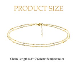 NUOGUAYI Anklet for Women, Anklet for Women, Gold, Glitter, Waterproof, Adjustable Anklet, Women's Anklets, Summer Beach Jewellery, Gifts for Mum, Mother, One size, Metal, No Gemstone