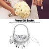 Wedding Flower Girl Basket Silver Hand Flower Basket Romantic Rhinestone