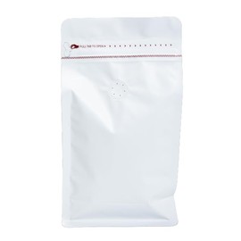 Premium Coffee Bags with Valve (100 pcs, 12 oz) Standing Coffee Beans Storage Bags, Reusable Heat Sealable Side Zipper Pouches, Eco-Friendly Packaging, Perfect for Home and Office - White