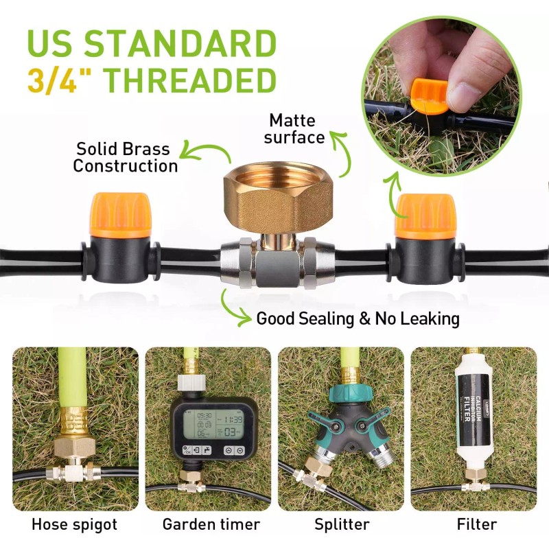 HIRALIY Garden Lawn Grass Greenhouse 92FT Water Dripping Irrigation Kit