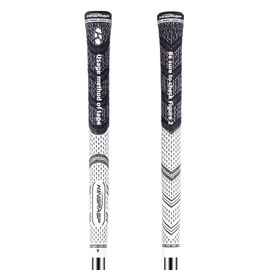 KINGRASP Golf Grips 2 Piece Set-All Weather Corded Rubber Grips for Golf Clubs, Premium Rubber Golf Grips Standard/Midsize/Oversize for Wedges, Drivers, Irons, Hybrids Irons Hybrids（White.Standard）