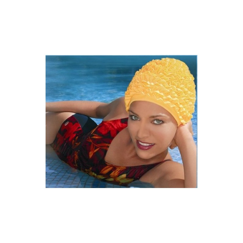 Fashy Women's Frill Ruffle Swimhat - Red