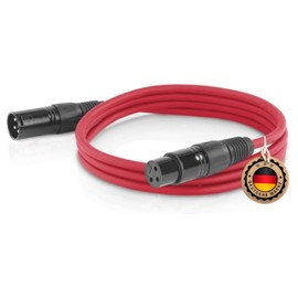 ETEC , XLR Cable, Microphone Cable, XLR Male to XLR Male, XLR Connection Cable, Red, 5.00m