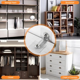 Parthan 9 Pack Heavy-Duty Furniture Wall Anchor Kit, Anti-Tip Safety Straps for Childproofing & Earthquake Prevention, Easy Installation, Durable Metal Anchors for Home or Office