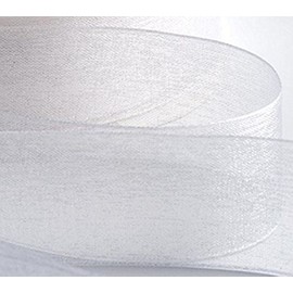 1 x 50 Yards Roll Organza Ribbon 1" Inch / 25mm - WHITE - 46 meters / 50 yards