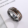 LINGMEI 8mm Hawaiian Koa Wood and Abalone Shell Tungsten Carbide