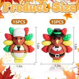 Watayo 30 Pcs Thanksgiving Mini Turkey Figurines, Miniature Turkey Ornaments to Hide and Seek, Fall Thanksgiving Tiny Turkeys Statue Decorations for Home Table DIY Crafts Party Gifts Decor