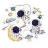 DaraBaby Vinil Decorativo Astronauta Nave Espacial Cuarto Niños Bebe