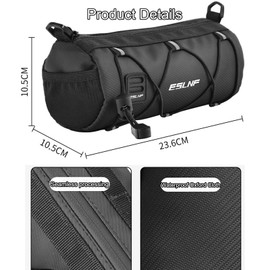 Rarapop Bike Handlebar Bag Small Bicycle Handle Bar Bag Handy Front Bike Bags Handlebar Storage Pouch Pack with Shoulder Strap Little Mountain Road Bike Barrel Bag