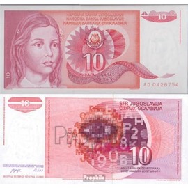 Banknote Yugoslavia Pick-number: 103 uncirculated 1990 10 Dinara (money for collectors - no means of payment) plants/mushrooms