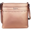 B BRENTANO Vegan Medium Crossbody Handbag Purse (Rose Gold -