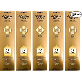 Gonesh Incense Sticks, Classic No. 2 Perfumes of Oils and Spices, Set of 5, 20 Sticks each - Total 100 Sticks