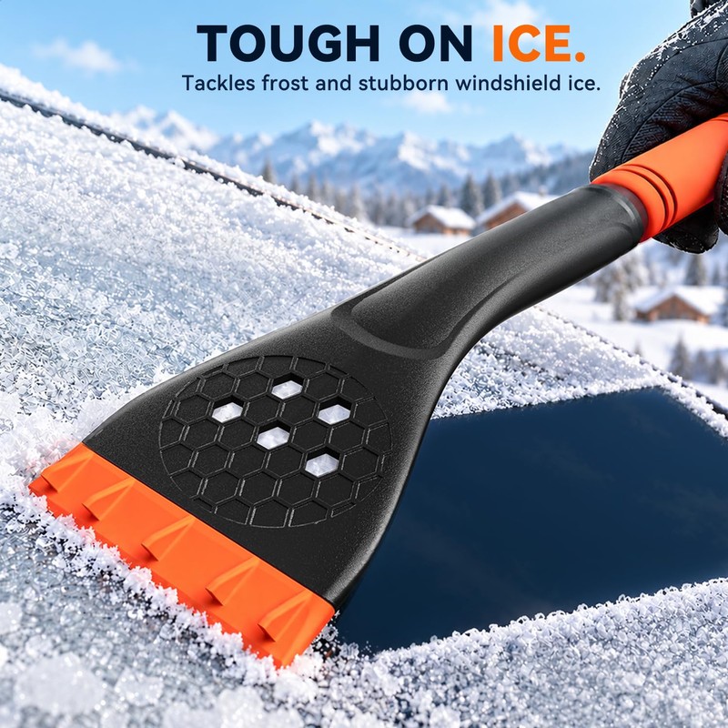 [2026 Upgraded 39" Extendable Snow Brush & Ice Scraper for