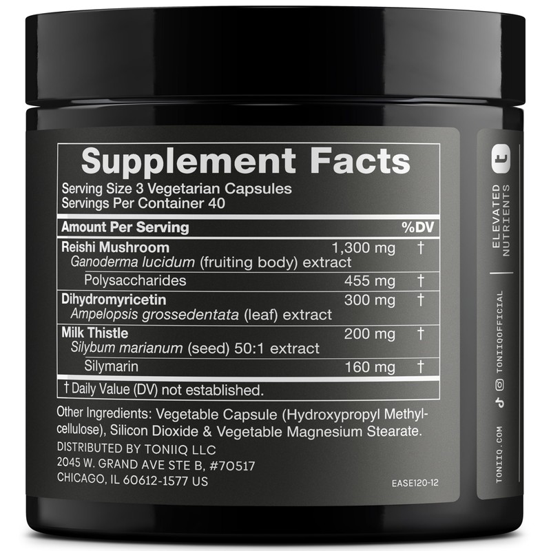 Toniiq Ease with DHM - Full Liver Support for a