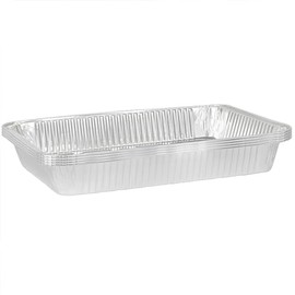 Bluesky Sleek Oblong Aluminum Container-(Pack of 4) -Perfect for BBQs, Parties & Meal Prep, 4 lbs, Silver