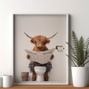 Funny Highland Cow Wall Art, Rustic Farmhouse Bathroom Wall Art