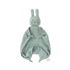 okdiy Organic Cotton Bunny Loveys for Babies,Newborn Baby Lovey Security Blanket,Lovies for Babies New Born Baby Unique Neutral Gifts Boys and Girls (Bunny-Green)
