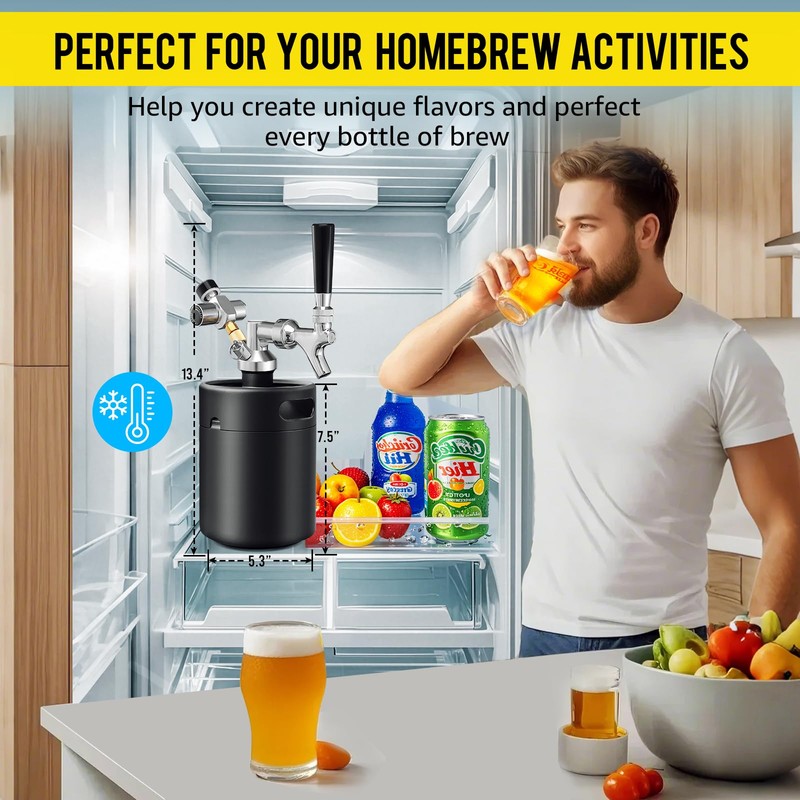 MRbrew 64oz Mini Keg Growler Portable Draft Beer Dispenser System
