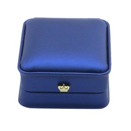 MY MIRONEY PU Leather Pendant Box Velvet Interior Necklace Pendant Box Royal Blue Jewelry Gift Box Storage Case Organizer (2.83" x 3.31" x 1.57")