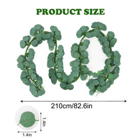 HILYPINK 48 Pack Eucalyptus Garland,Artificial Greenery Garland Faux Eucalyptus Leaves Table Garland Vines for Wedding Party Garden Home Decoration