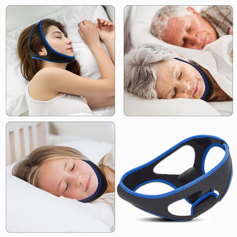 Chin Strap for Sleeping, Anti Snoring Chin Strap with Adjustable