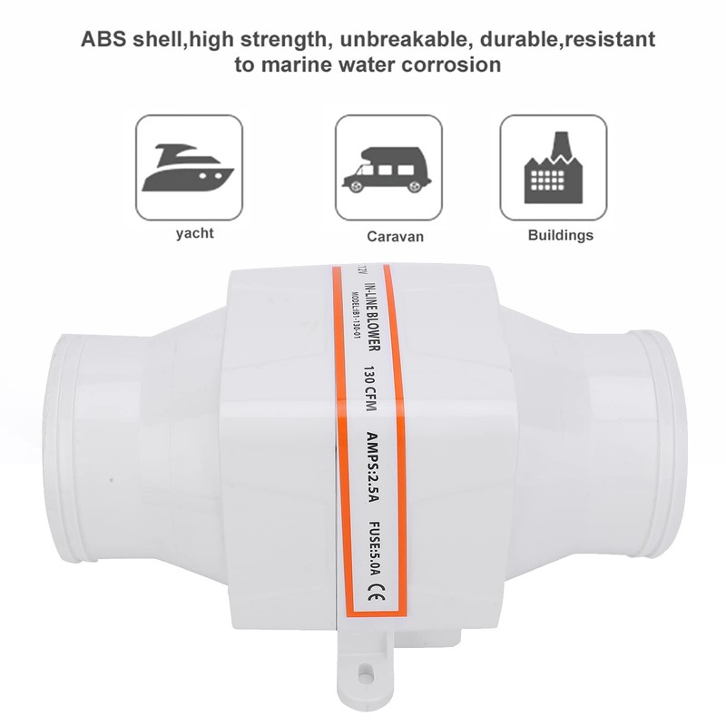 Air Blower, Inline Marine Bilge Air Blower, 3 Inch 130CFM