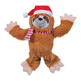 Fun Express - Christmas Stuffed Sloth - Christmas Item for Boys and Girls of All Ages - Fun for the Festivities