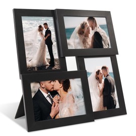 SZYUU 4x6 Collage Picture Frame,4 Photo Frame with Real Glass,Family Picture Frame Collage Wall Hanging or Tabletop Display,Black
