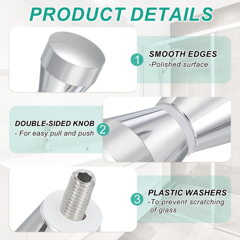 PATIKIL Glass Shower Door Handle, Aluminum Alloy Back-to-Back Shower Door