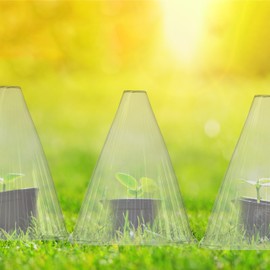 Relaxdays Plant Hat, Set of 32, Snail Protection, Frost Protection, H x W x D: 22 x 19 x 19 cm, Plant Protection Covers, PVC, Grey