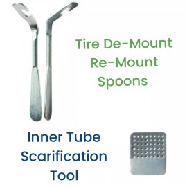 TriSonic Bicycle Tire Inner Tube Repair Kit, Tire De-Mount Tools, Glue, Patches, Fix Flat