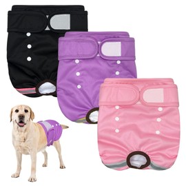 EOAMGO Dog Nappies, Reusable Dog Period Pants, Dog Incontinence Pants, Dog Season Pants Female (S)