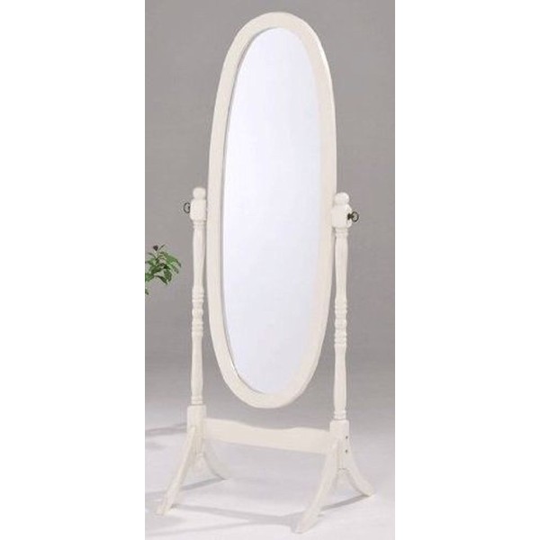 Legacy Decor Swivel Full Length Wood Cheval Floor Mirror, White New