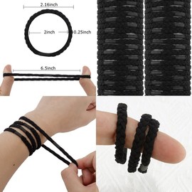 32 PCS Black Hair Ties for Men Guys Women Girls, FASOTY Hair Ties Bracelets Elastic Ponytail Holders Hair Bands Hair Accessories