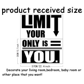 SUPERDANT Your Only Limit is You Wall Decal Gym Wall Stickers Design Office Decor Workout Motivation Home Gym Quote Training Fitness Vinyl Letters Inspirational DIY Art Decor for Home Decorations
