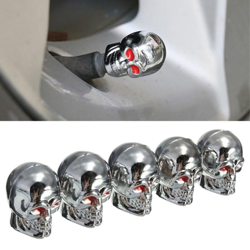 GLEAVI 12 Tapones de Válvula de Calavera: Tapas de Caucho