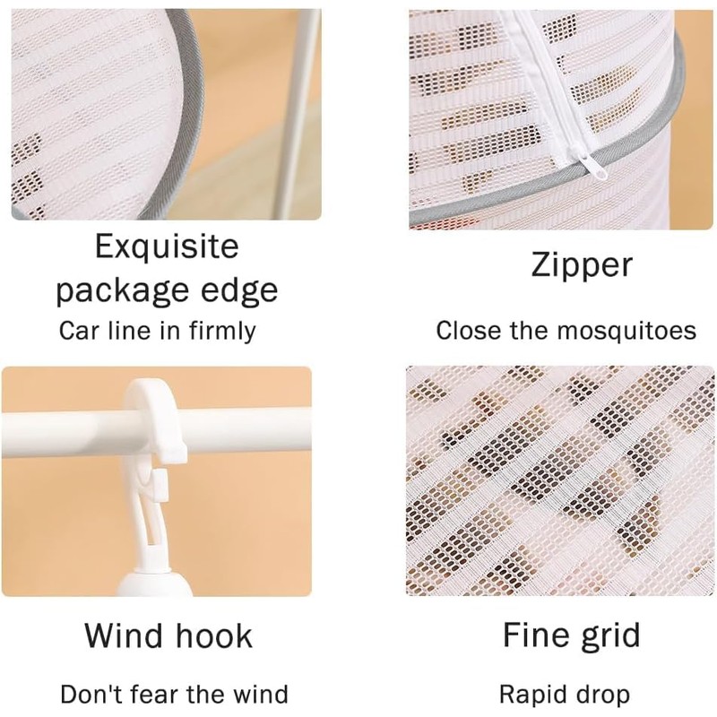 TANOVCEP Foldable Drying Net for Vegetables, Fish, and Dehydrated Goods,