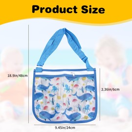 Darryy Strandtasche Strandspielzeug Tasche, 2 Stück Sandspielzeug Netztasche, Tasche für Sandspielzeug, Netztasche mit Reißverschluss und Verstellbaren Schultergurten zum Spielen am Strand