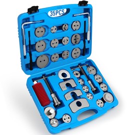 DISEN - Kit de herramientas de pinza de freno de disco, 24 adaptadores, compresor de pistón de freno y juego de herramientas de respaldo para reemplazo de pastillas de freno, herramienta de compresión