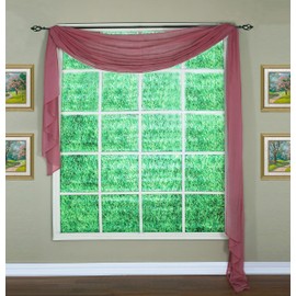 Today's Curtain Emelia Original Voile Scarf 216", Mauve, 45" W x 216" L