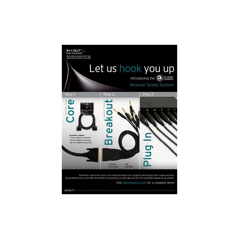 D'Addario Accessories Modular Snake TRS Breakout