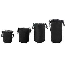 OFKP® 4 Pcs DSLR Camera Neoprene Lens Pouch Bag Cover for Sony Canon Nikon Pentax Olympus Panasonic (S,M,L,XL)