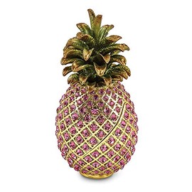 Jewels By Lux Bejeweled Friendship & Hospitality Pink Pineapple Trinket Box