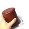 Leather Dice Cup Set Felt Lining Quiet Shaker with 5